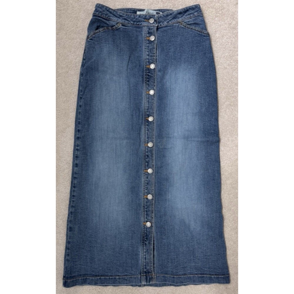 Vintage 90s Y2K Gap JEANS Button Front Denim Maxi Skirt 100% Cotton Size 4 - Picture 7 of 8